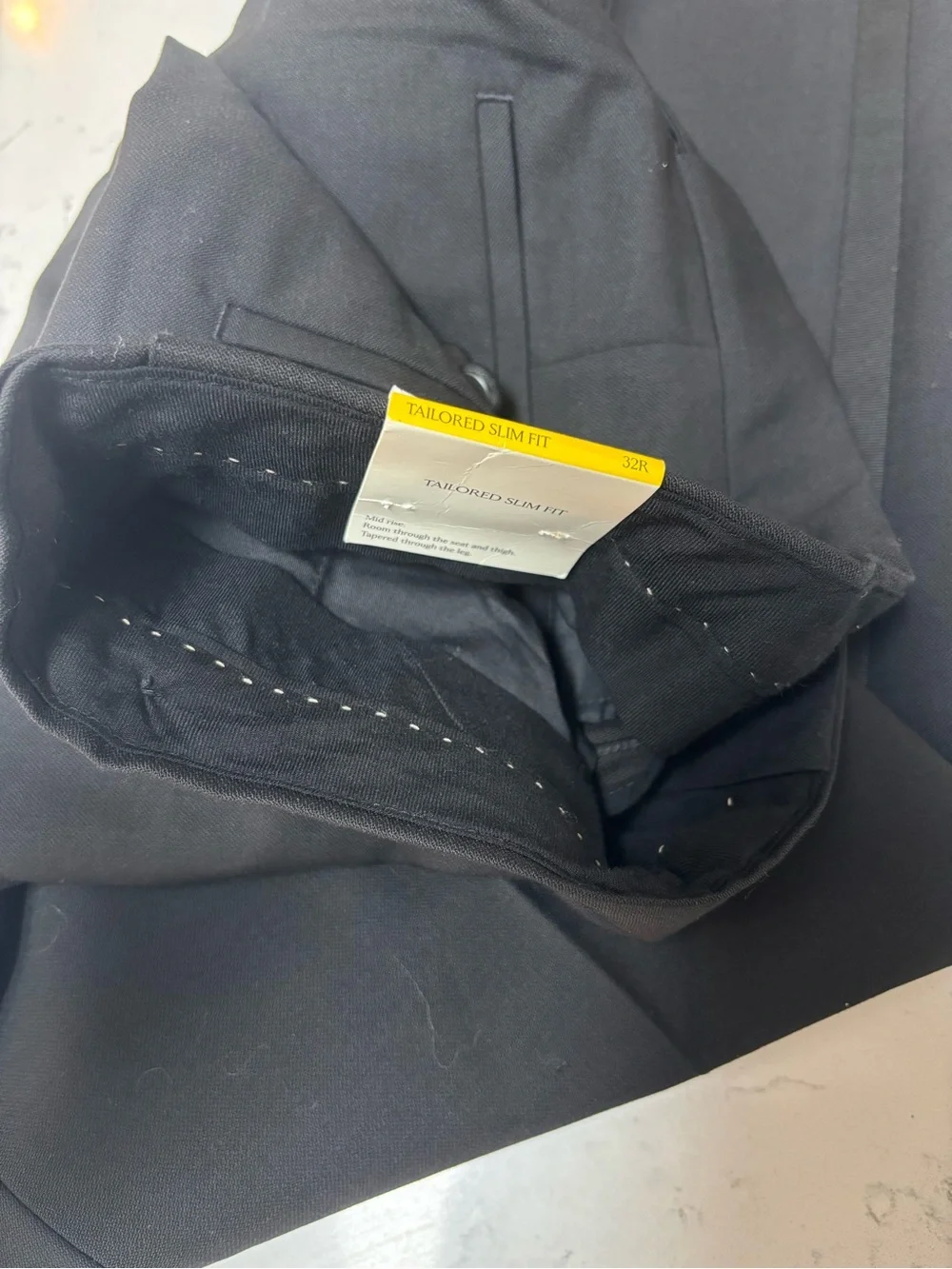NWT Banana Republic Black Men's SLIM ITALIAN BARATHEA TUXEDO PANT